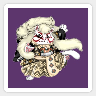 kabuki cat illustration Magnet